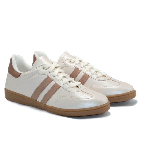 TÊNIS FEMININO COURO GLOW PORCELANA