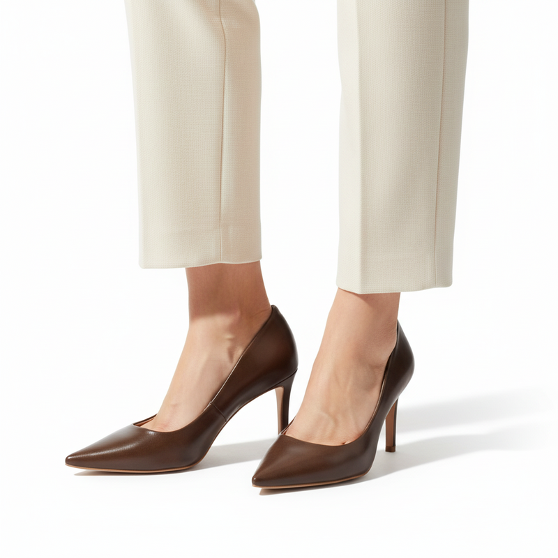 SCARPIN COURO CAFÉ