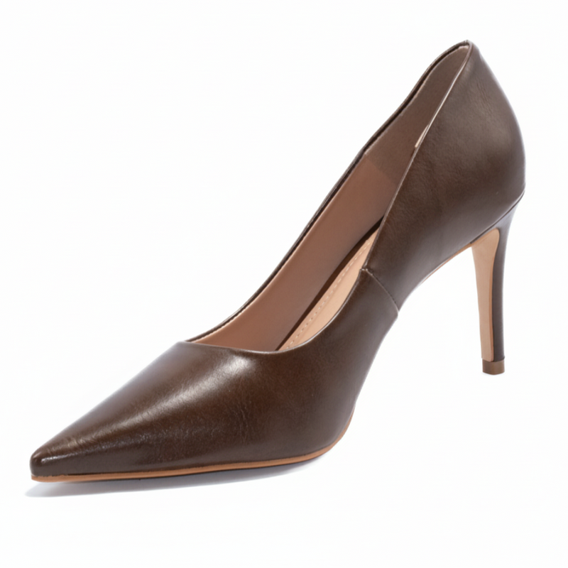 SCARPIN COURO CAFÉ