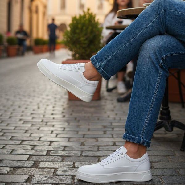 Detalhe TÊNIS COURO PREMIUM OFF WHITE