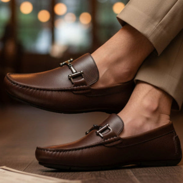 Detalhe MOCASSIM OCEAN COURO CAFÉ